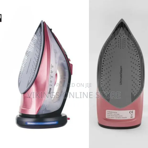 Pink Professional Cordless Steam Iron with Rapid Charging Base - 1