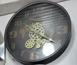 Grey Decorative Wall Clock with World Map and Gears - 2