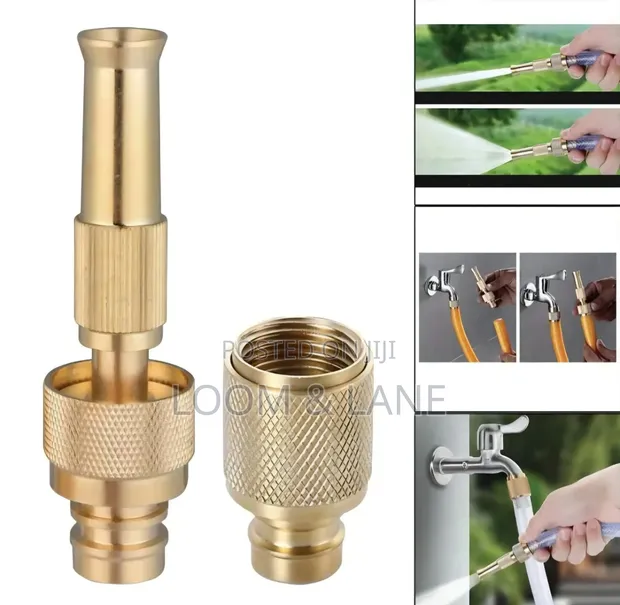 Solid Brass Adjustable High-Pressure Hose Nozzle - 1