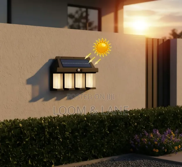 4-Bulb Solar-Powered Outdoor Wall Light - 1