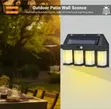 4-Bulb Solar-Powered Outdoor Wall Light - 2