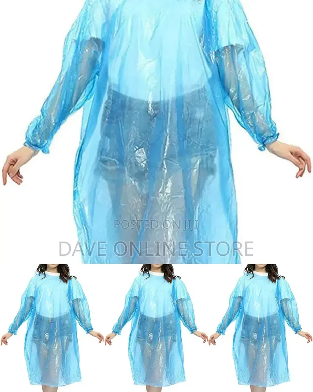 Lightweight Disposable Rain Poncho with Hood - 1