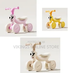 4-Wheel Baby Balance Bike with Cartoon Face