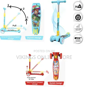 Kids Three-Wheeled Kick Scooter with LED Wheels