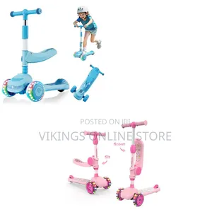 2-in-1 Transformable Kids' Kick Scooter with LED Wheels