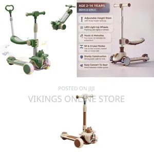 3-Wheel Kids' Kick Scooter with Convertible Seat