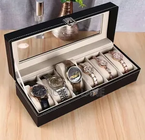 Men's and Women's Leatherette Watch Organizer - Black/Grey