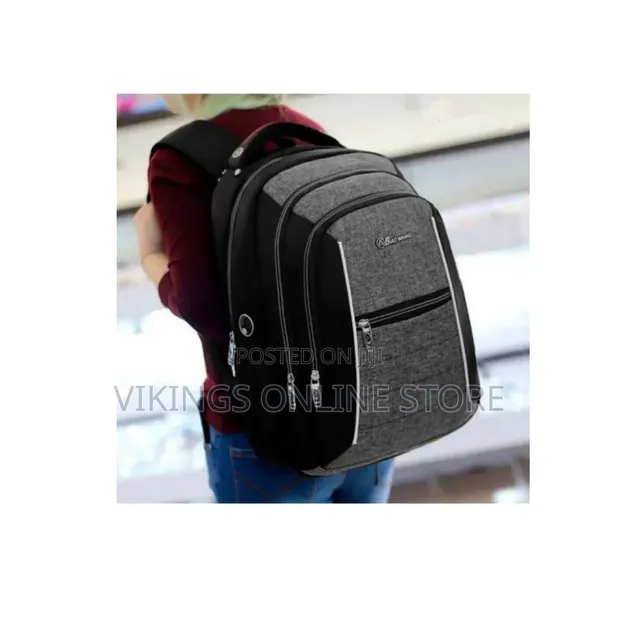 Gray-and-Black Multi-Compartment Anti-Theft Laptop Backpack - 1