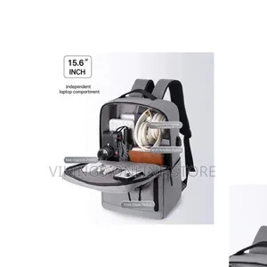 Multi-Compartment 15.6-Inch Laptop Travel Backpack