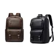 Men's Vintage PU Leather Business Commuter Backpack - 1