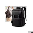 Retro PU Leather Business Backpack - Black - 2
