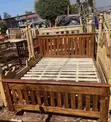 Solid Wood Platform Bed Frame with Headboard & Footboard - 1