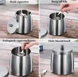 Stainless Steel Windproof Ashtray with Cigarette Holder - 2