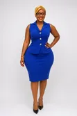 Armless Skirt Office Suit - 1