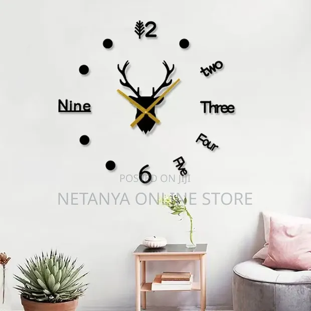 Deer Head Modern 3D DIY Wall Clock - 1