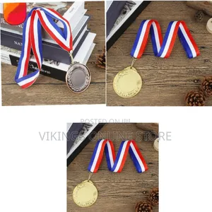 Blank Metal Award Medals with Wheat Pattern Border