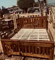 5x6 Solid Dark Wood Bed Frame - 2