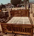 5x6 Solid Dark Wood Bed Frame - 3