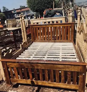 Traditional Wooden Slat Bed with Headboard & Footboard