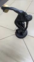 Discobolus Decorative Resin Statue - Black & Gold - 3