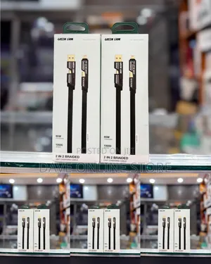 Green Lion 2-in-2 Braided Fast Charging Cable (65W)