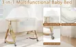 Adjustable 3-in-1 Baby Bassinet & Crib with Wheels - 2