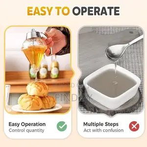 Syrup Dispenser with Stand - No Drip Honey Jar