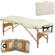 Portable Massage Bed - Folding Beauty Massage Table (Cream White) - 1