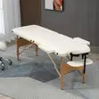Portable Massage Bed - Folding Beauty Massage Table (Cream White) - 2