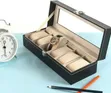 A&G Men's and Women's Leatherette Watch Organizer Box - 4