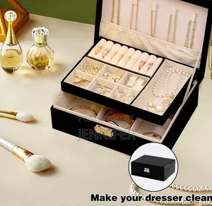 PU Leather 2-Layer Jewelry Box Organizer - Pink