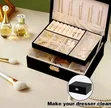 PU Leather 2-Layer Jewelry Box Organizer - Pink - 1