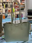 Beige BAGCO Tote Bag with Brown Shoulder Straps - 2