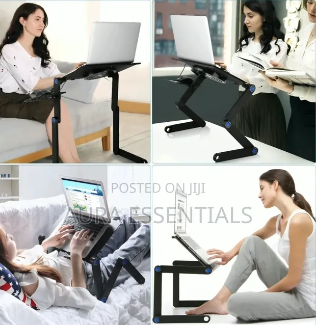 Multifunctional Laptop Table with Cooling Fans - 1