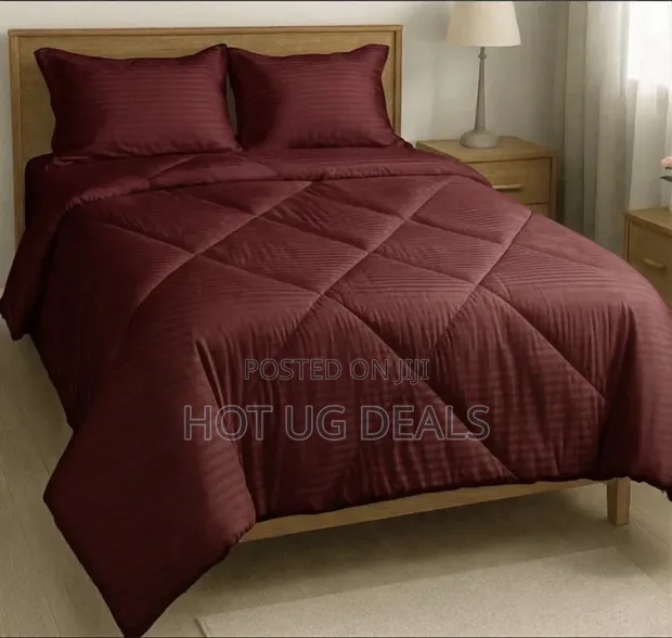 4pc 6x6 Egyptian Plain Duvet Set - 1