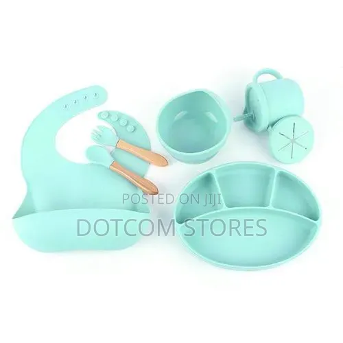 7-Piece Silicone Baby Feeding Set - Multicolour - 1