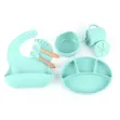 7-Piece Silicone Baby Feeding Set - Multicolour - 1
