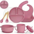 7-Piece Silicone Baby Feeding Set - Multicolour - 2