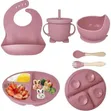 7-Piece Silicone Baby Feeding Set - Multicolour - 3