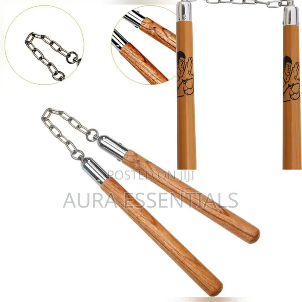 Martial Arts Training Nunchucks - Orange Wood - 1