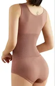 Seamless Brown U-Neck Tummy-Control Shapewear Bodysuit - 3