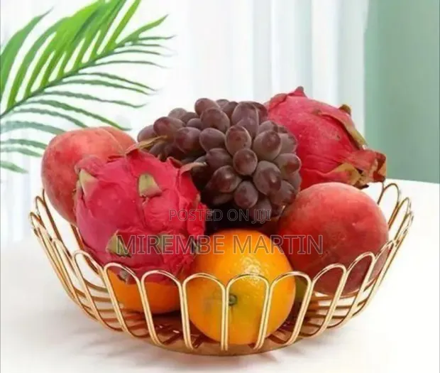 Modern Gold Wire Decorative Fruit Bowl / Serving Basket - 1