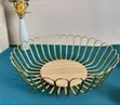 Modern Gold Wire Decorative Fruit Bowl / Serving Basket - 2