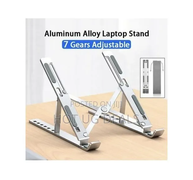 Adjustable Aluminum Laptop Stand - Silver - 1