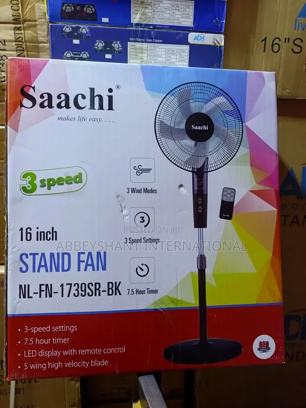 Saachi Remote Stand Fan - 16 Inch - 1