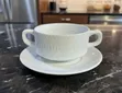 6pcs Ceramic Double-Handled Soup Cup with Saucer - 1