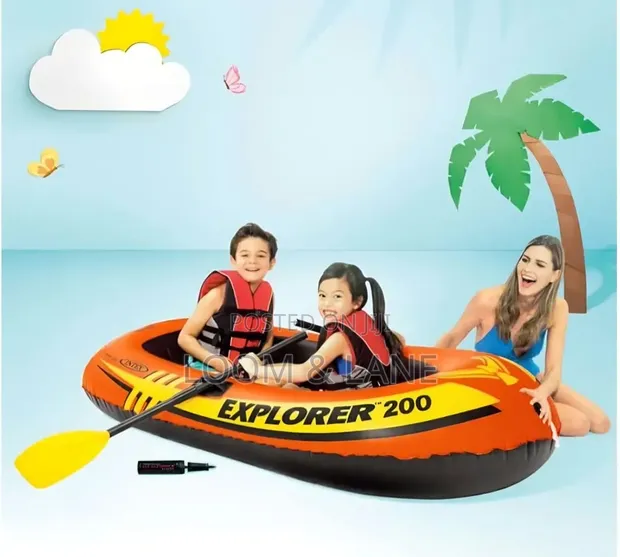 Intex Explorer 200 Inflatable Boat Set - 1