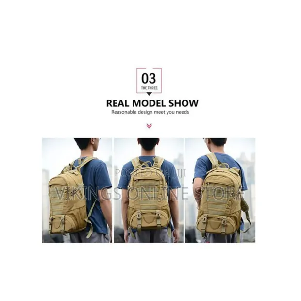 MOLLE-compatible Tactical Military Backpack for Hiking & Camping - 1