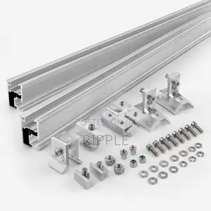 4.9m Aluminium Solar Panel Mounting Rails with Clamps & L Feet