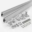 4.9m Aluminium Solar Panel Mounting Rails with Clamps & L Feet - 1